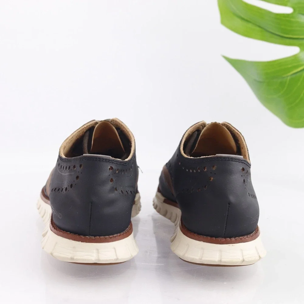 Cole Haan Mens Zerogrand OX Wingtip Oxfords Sneakers Size 8 Brown Black Shoes